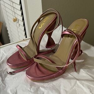 Elegant Pink Strappy Heels